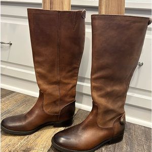 Brown wide calf boots